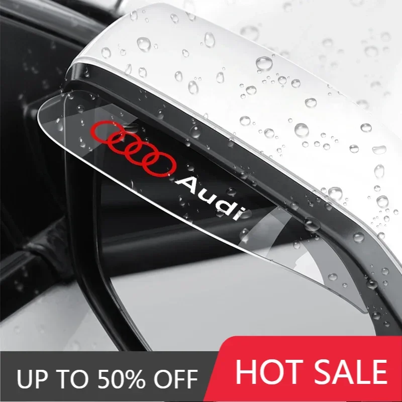 2 Stück Auto-Rückspiegel Regenschutz Embleme Transparente Regen-Augenbrauenabdeckung für Audi A4 A3 A5 A6 A7 A8 Q3 Q5 Q7 Q8 B5 B6 B7 B8 B9
