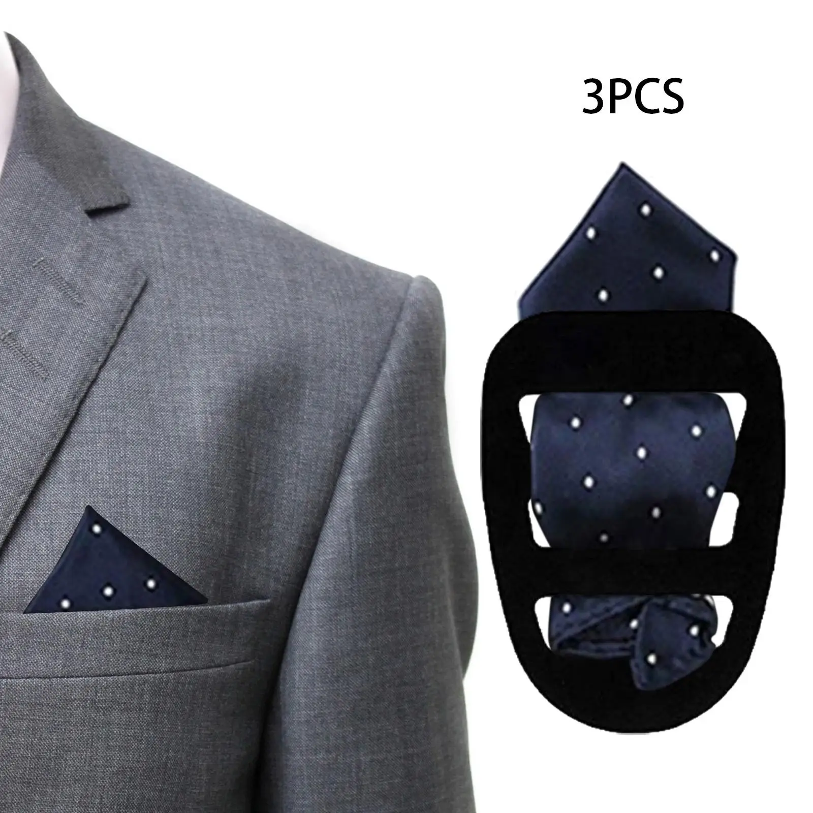 3Pcs Square Scarf Holder Support Pocket Square Holder for Men’S suits Vests