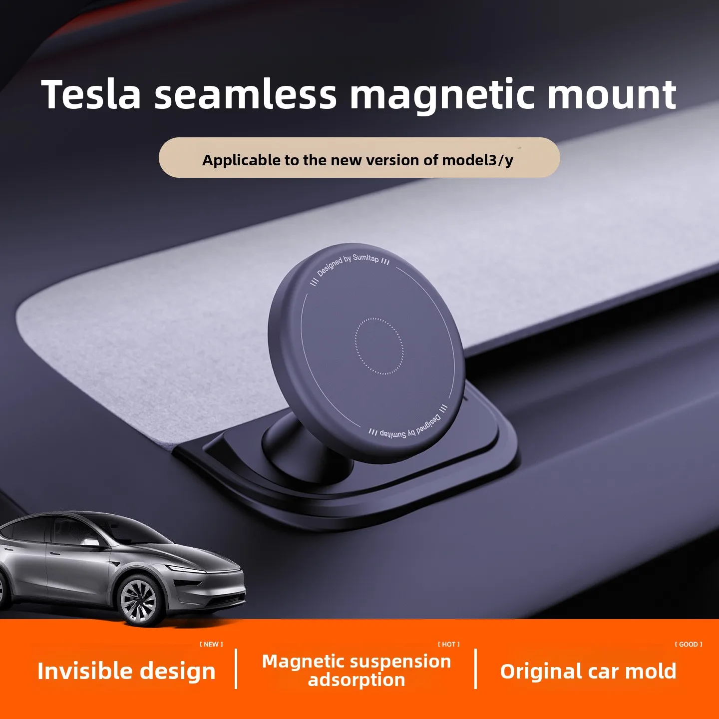 Compatible with Tesla A-pillar Renewed 3/Y/YL car phone mounts MagSafe magnetic snap-on dedicated stands