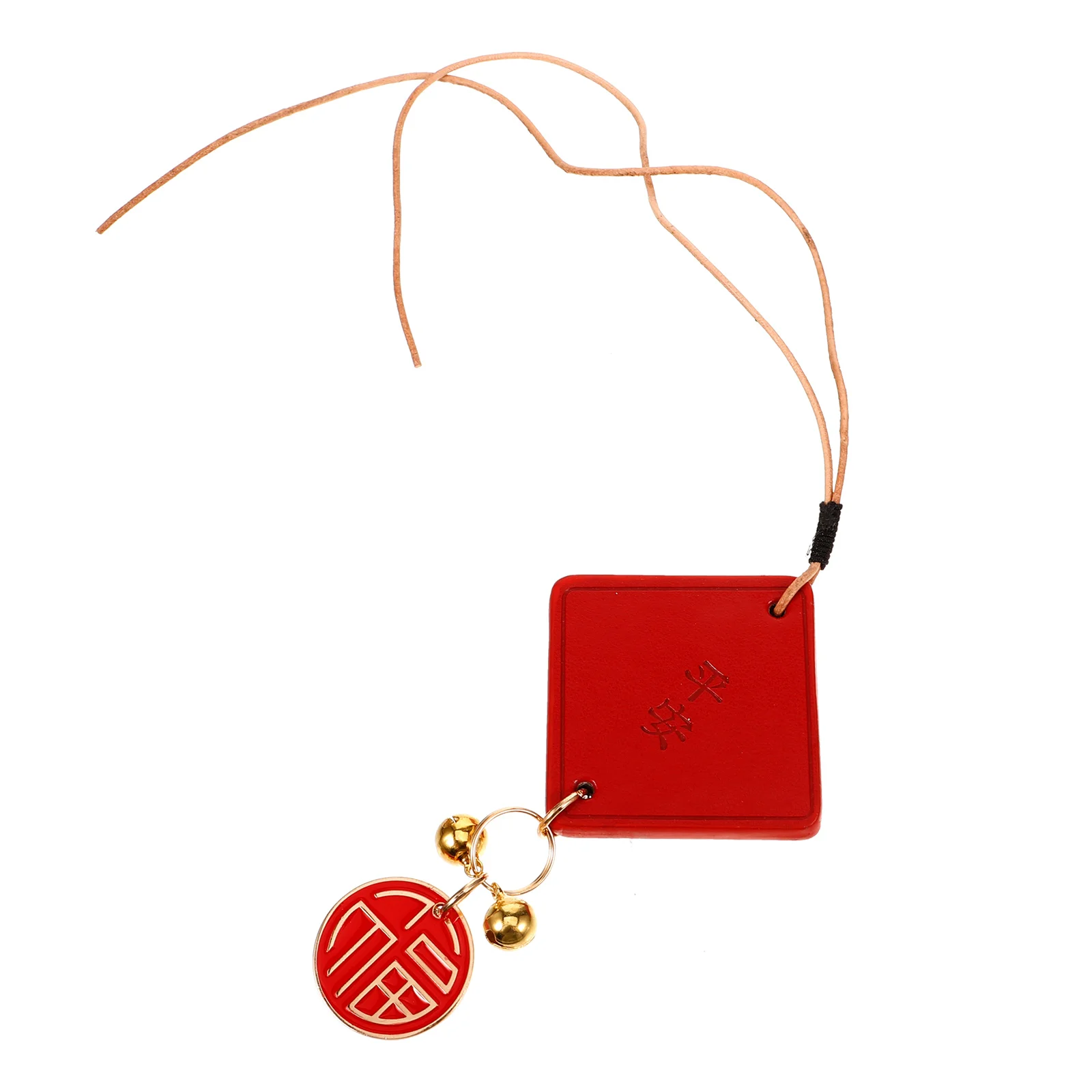 

Peaceful Car Hanging Pendant Red Imitation Rearview Mirror Ornament Interior Decoration Security Charm