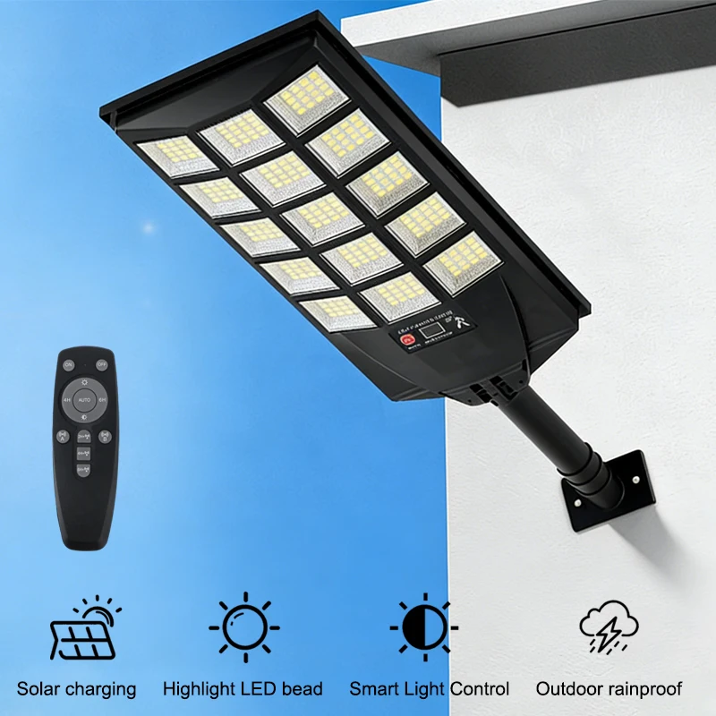 

Уличный светодиодный светильник на солнечной батарее с датчиком движения, водонепроницаемый IP65, с дистанционным управлением, подходит для садов, дворов, гаражей