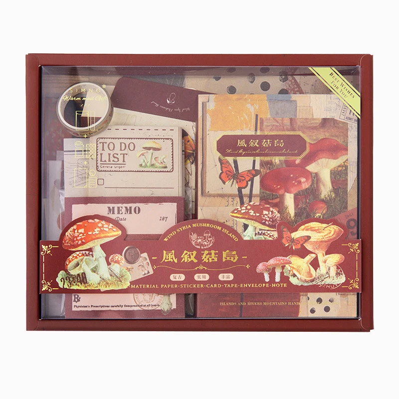 1box/125 Pcs Vintage Ins Style Gift Box Stickers, DIY Handmade Album Scrapbooking Decorative Paper Supplies