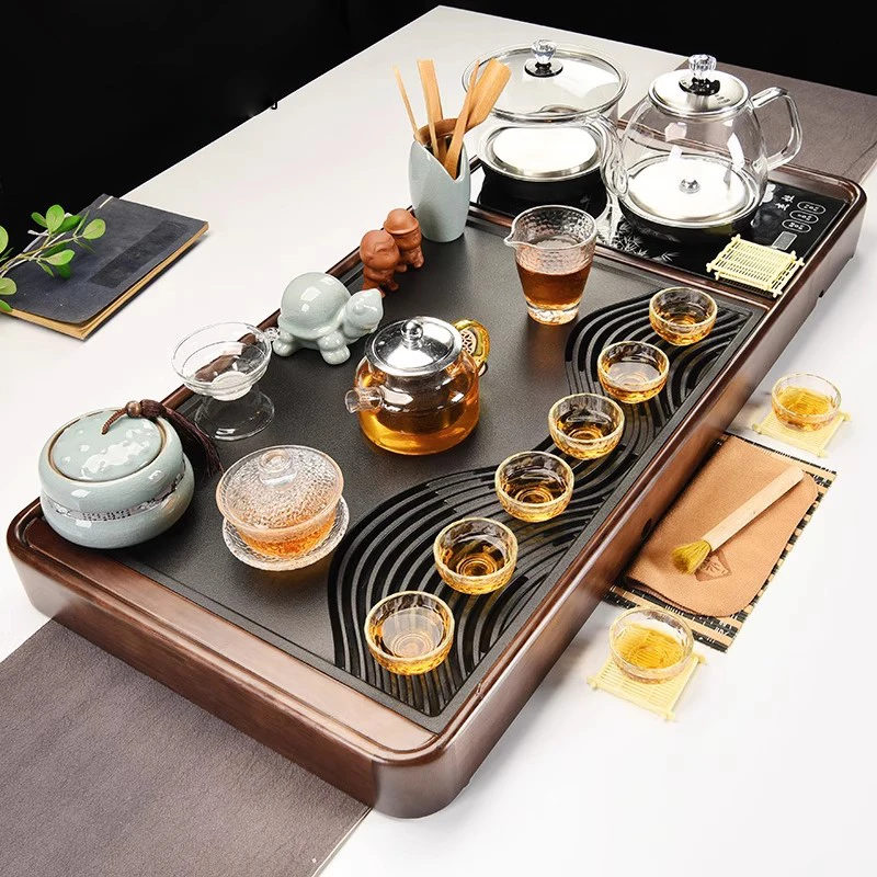 Serving Wooden Tea Tray Decorative Luxury Accessories Office Drainage Chinese Kitchen Tea Tray Tableware Bandejas Home Products