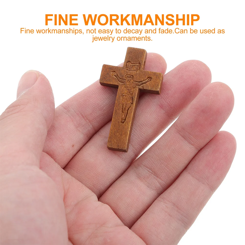 30Pcs Wooden Cross Charms Smooth Edge DIY Jewelry Making Accessories Necklace Bracelet Keychain Pendant Decoration