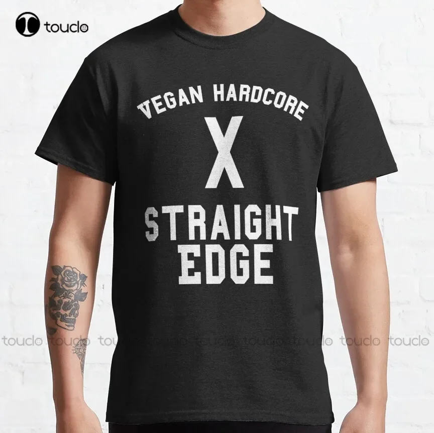 Vegan Straight-Edge Hardcore White Ink T-Shirt Vegan Hardcore Straight Edge Classic T-Shirt Red Shirts For Men Xs-5Xl Unisex