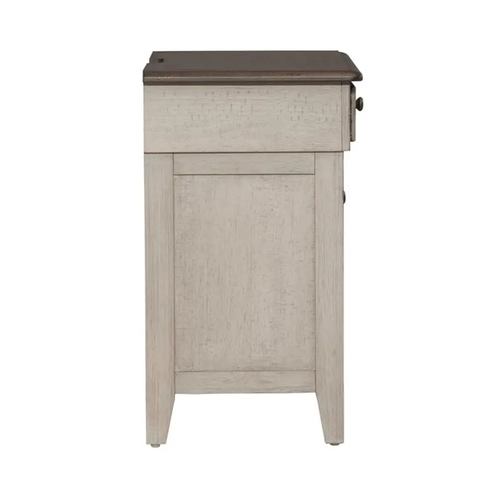 3 Drawer Night Stand with Charging Station & USB Ports, Cedar-Lined Storage, White Bedroom Furniture, Customized