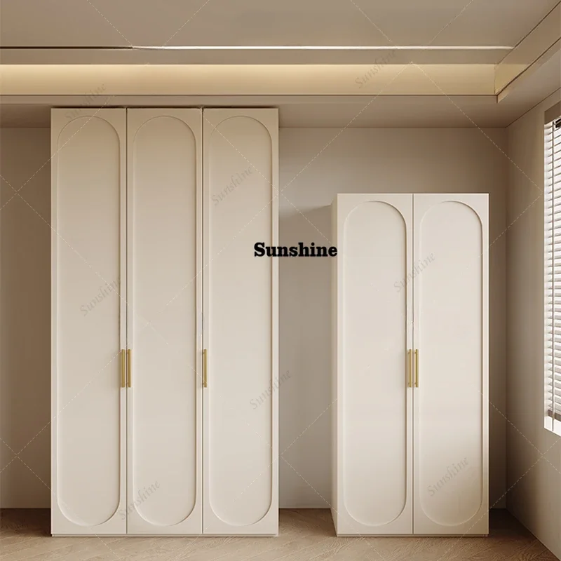 Armario de Madera con Puertas Correderas para Ropa, Almacenamiento para Dormitorio, Armario Blanco para el Hogar, Mueble Armable de Ropa FT