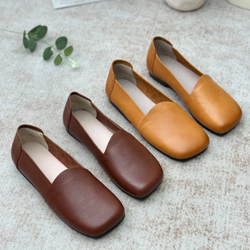 handmade-soft-leather-vintage-flat-oes-women's-slip-on-loers-casual-comfortable-rubber-sole-anti-slip-flats-faionable