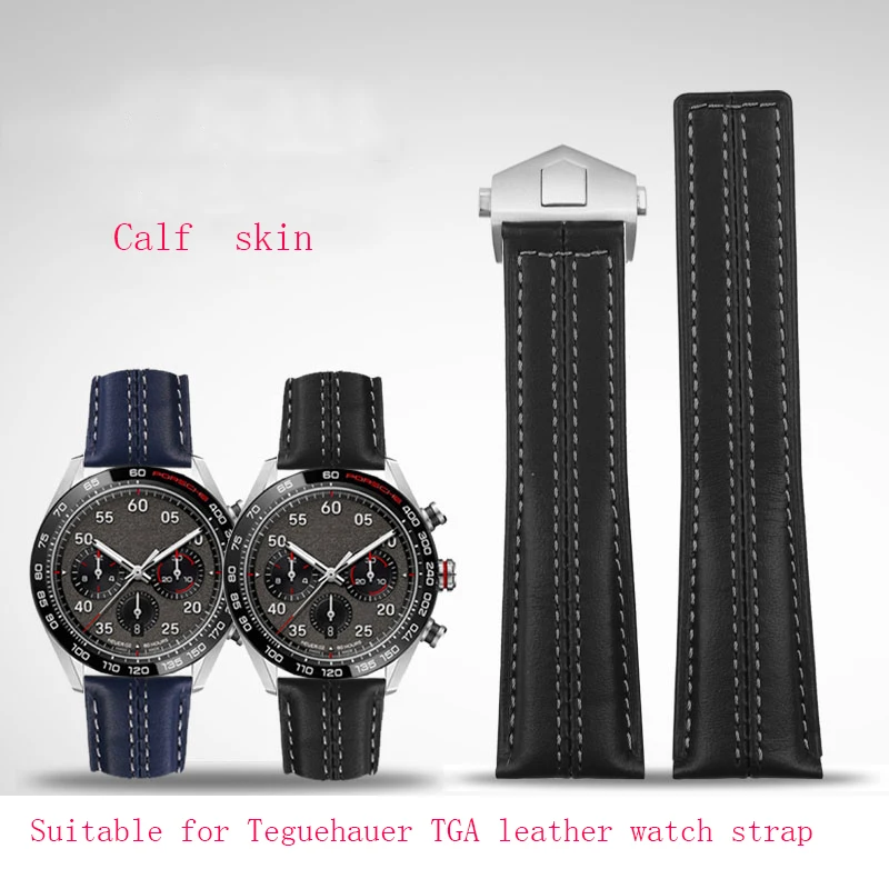 High quality cowhide strap 22mm suitable for TAG Tiggo Ya Carlisla Porsche Edition Monaco Inheritance 6 cowhide leather strap