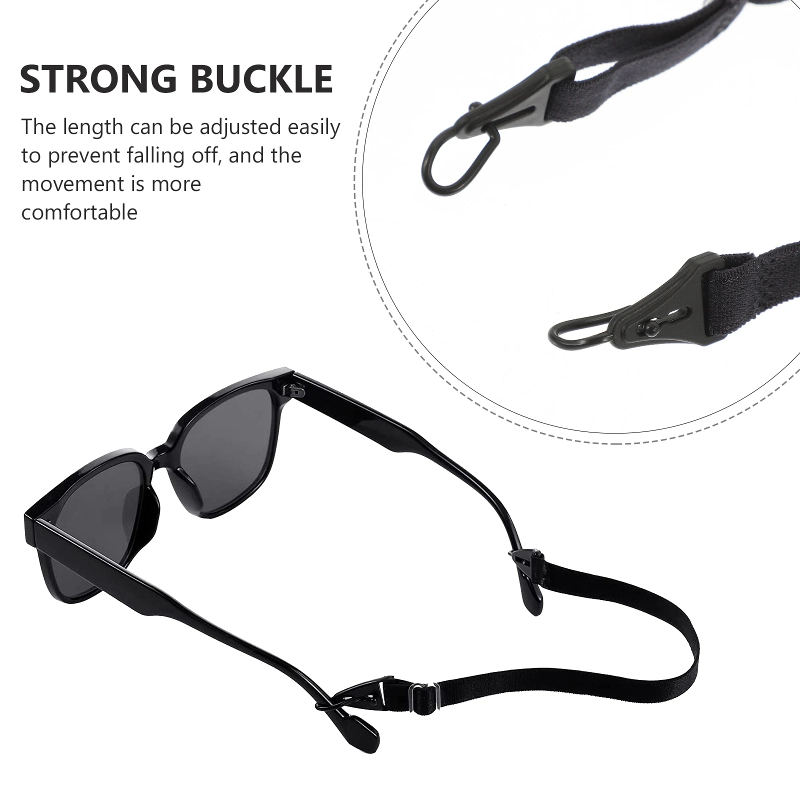 

4 Pcs Eyeglass Chain Glasses Adjustable Straps Portable Retainer Neck Black Eyeglasses Child