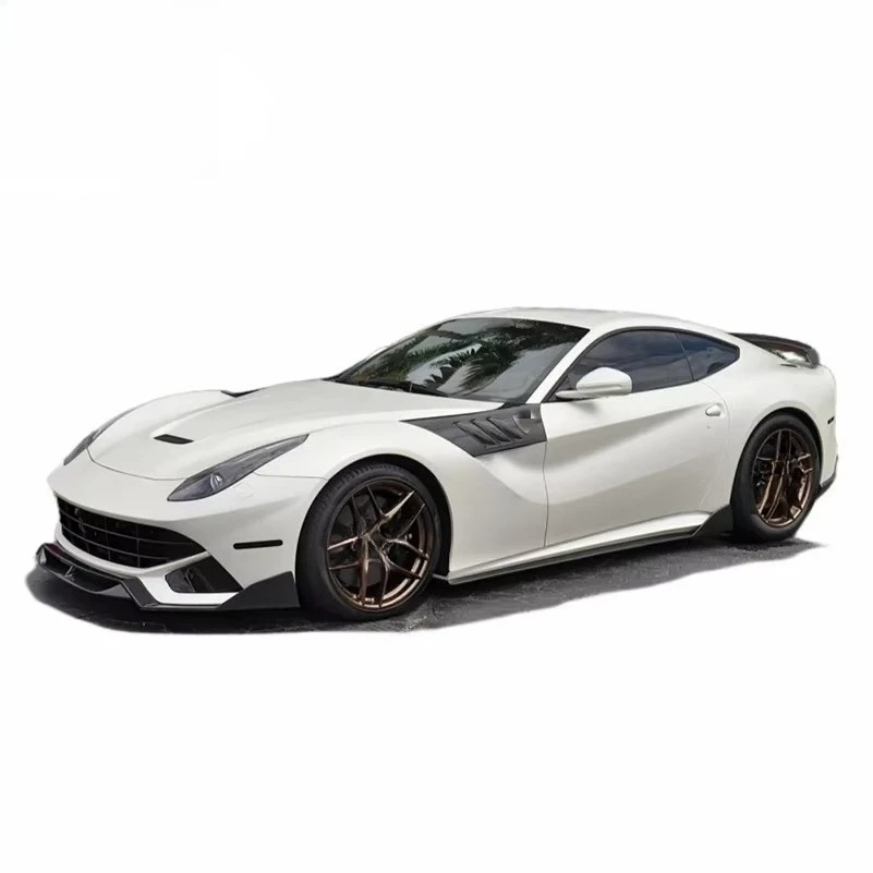 For F12 Berlinetta 2013-2017 Body Kit DMC Style Carbon Fiber Front Lip Side Skirts Spoiler Rear Diffuser