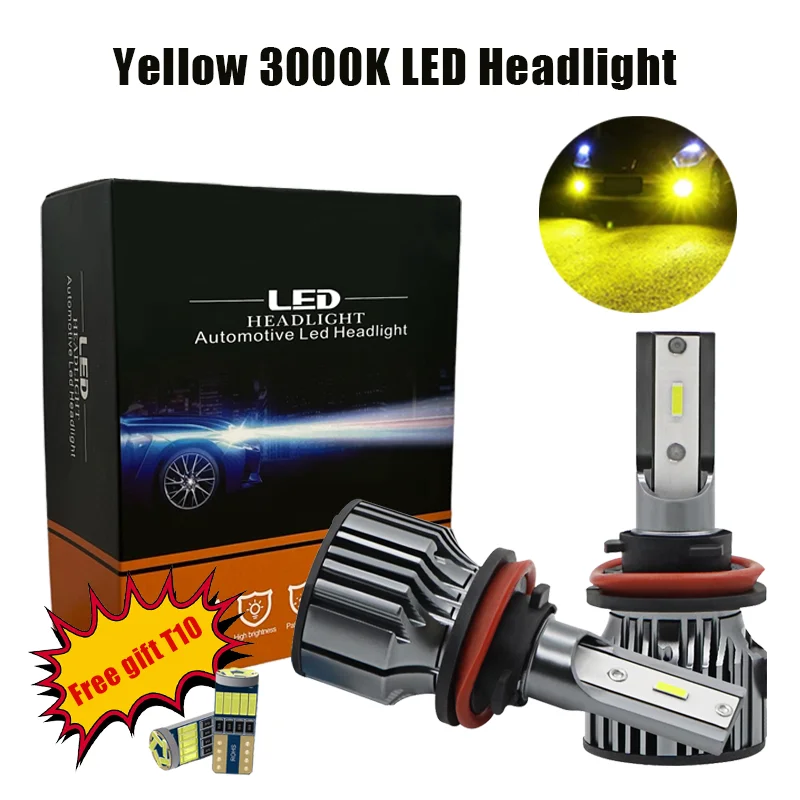 

GICOO 55W 10000LM Car Haedlight H4 H7 H1 LED H8 H9 H11 3000k 6000k Fog Light Bulbs HB4 H13 9007 9004