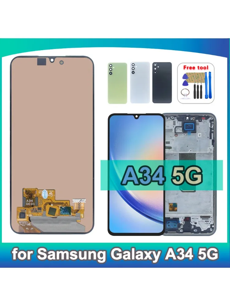 Nowy zamiennik wyświetlacza LCD do Samsung Galaxy A34 5G, odpowiedni dla A34 5G A346E A346B A346M, ekran dotykowy LCD do telefonu komórkowego. — zdjęcie produktu 7