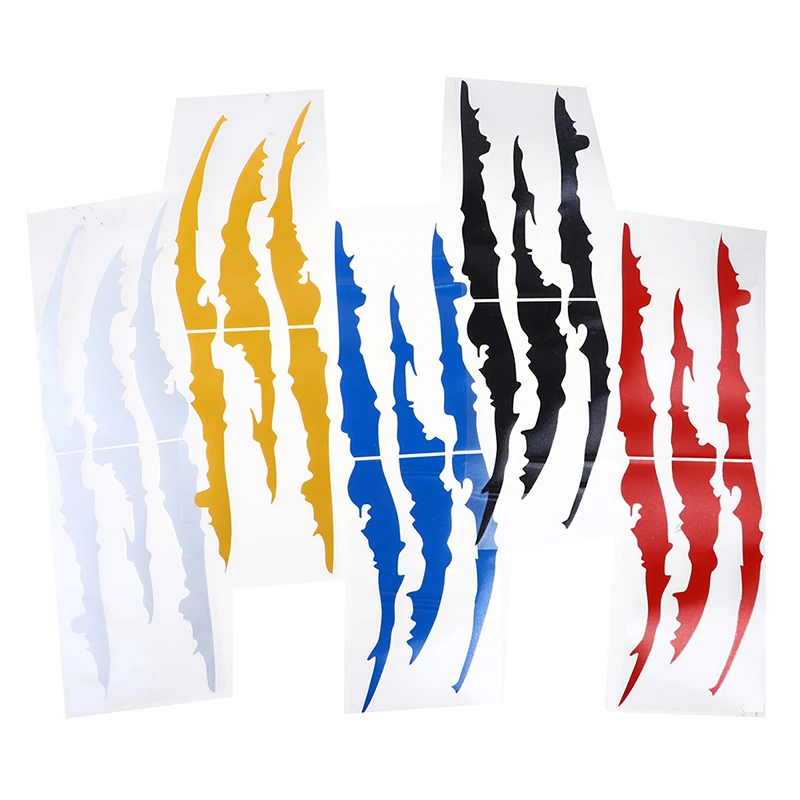 1/2 Stuks Auto Stickers Reflecterende Monster Claw Marks Kras Streep Marks Auto Koplamp Decal Dinosaurus Raptor Krassen decor