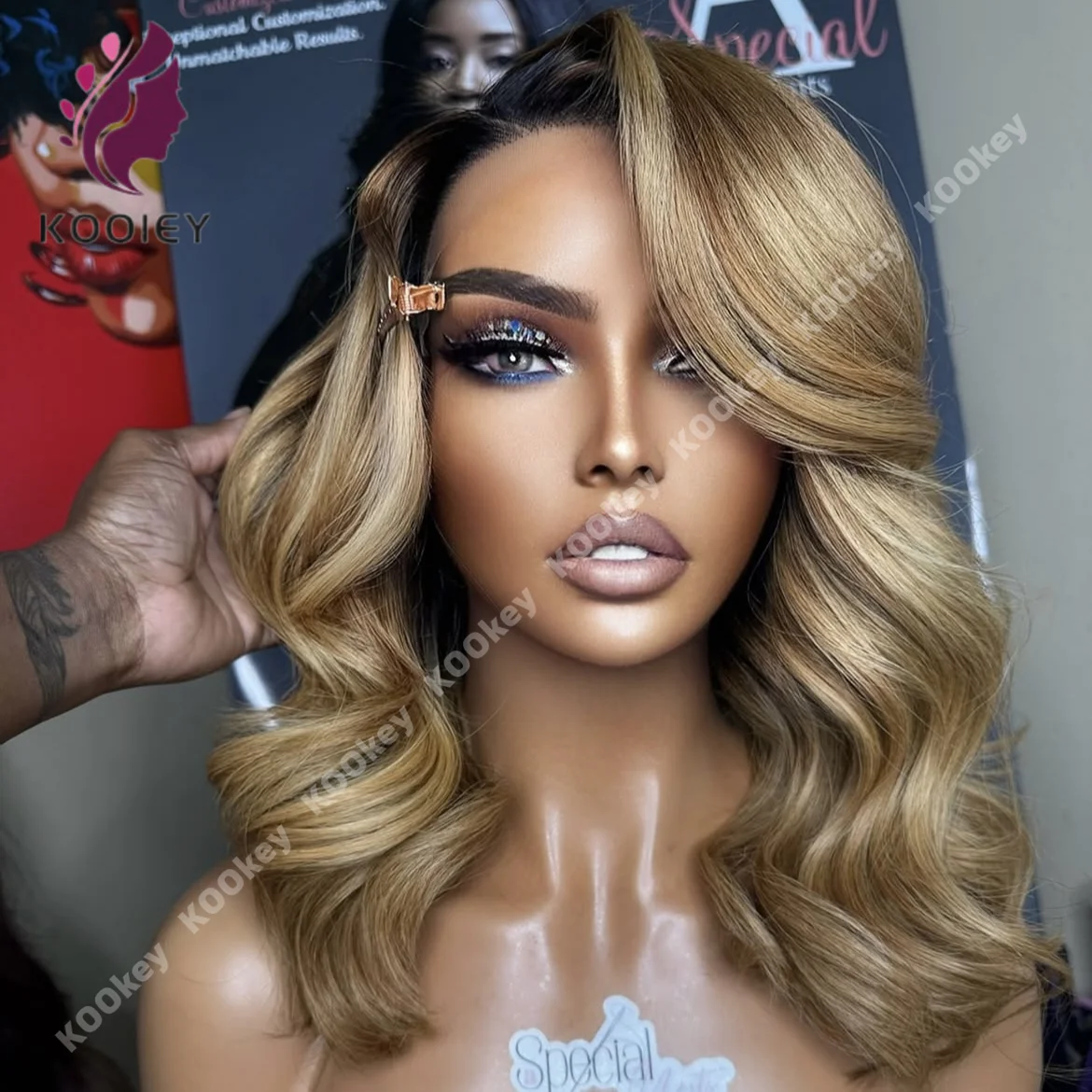 

Объемная волна Боковая часть Парик Ombre Блондинка Шелковый Топ Парик с кружевной застежкой Парик из человеческих волос Цветные парики 13x6 Hd Кружевные фронтальные парики для женщин