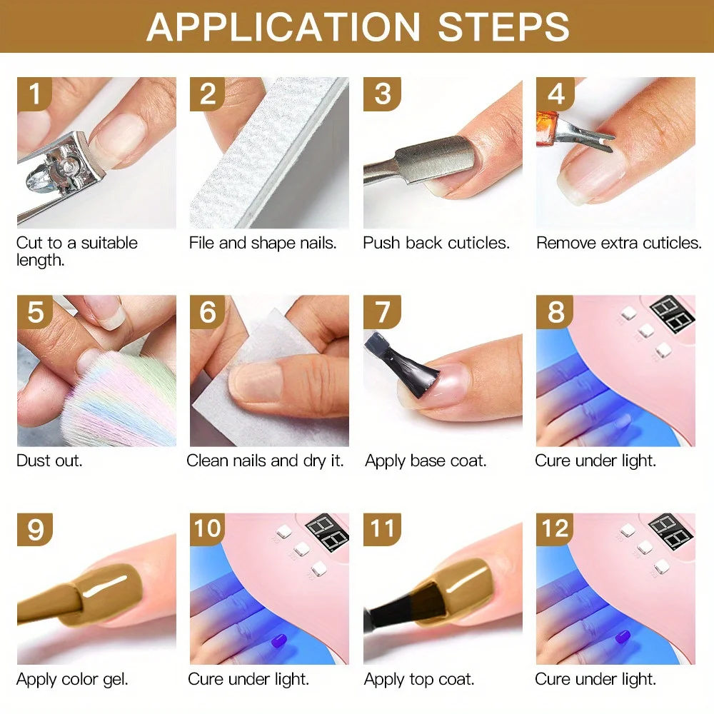 10pcs All-Season Gel Nail Polish Set Nude Pink White Glitter Semi Permanent Soak Off UV Gel Manicures DIY Painting Gel Varnish