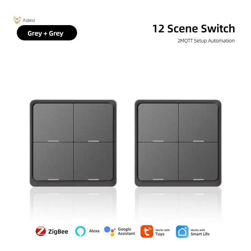 

Long Battery Life Wireless 12 Scene Switch Smart Life App Tuya Switch Wireless Scene Switch Push Button Controller