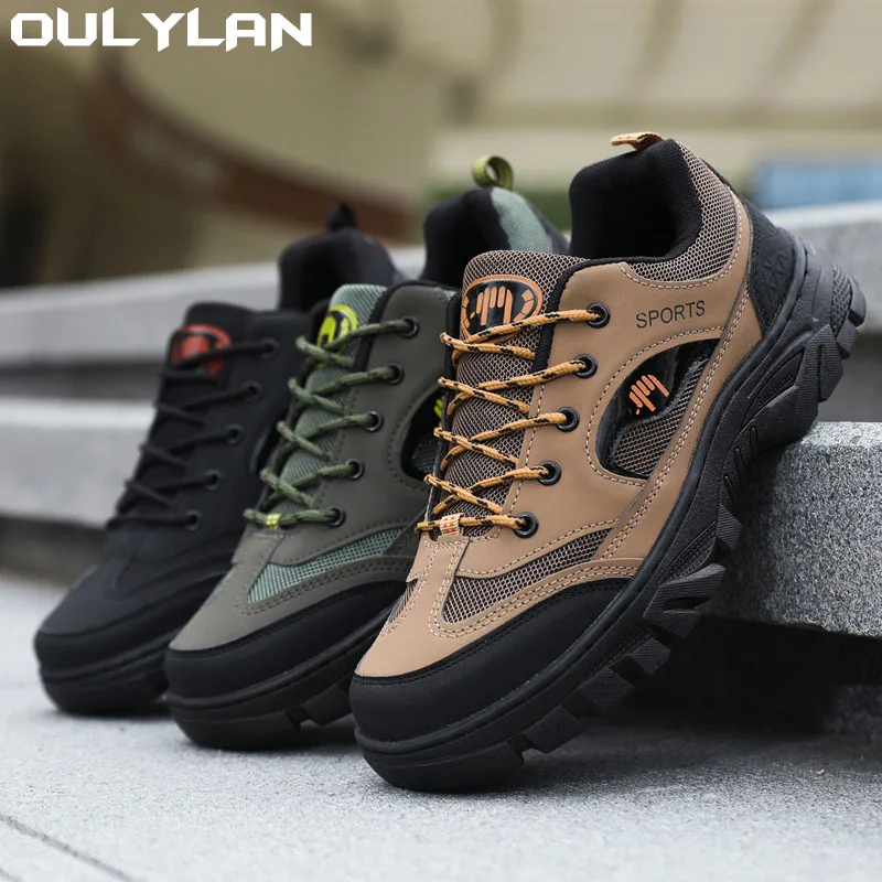 Oulylan Hiking Shoes Men Non-slip Outdoor Sneakers for Men Climbing Trekking Sports Man Leisure Running Shoes Trekking Sneakers