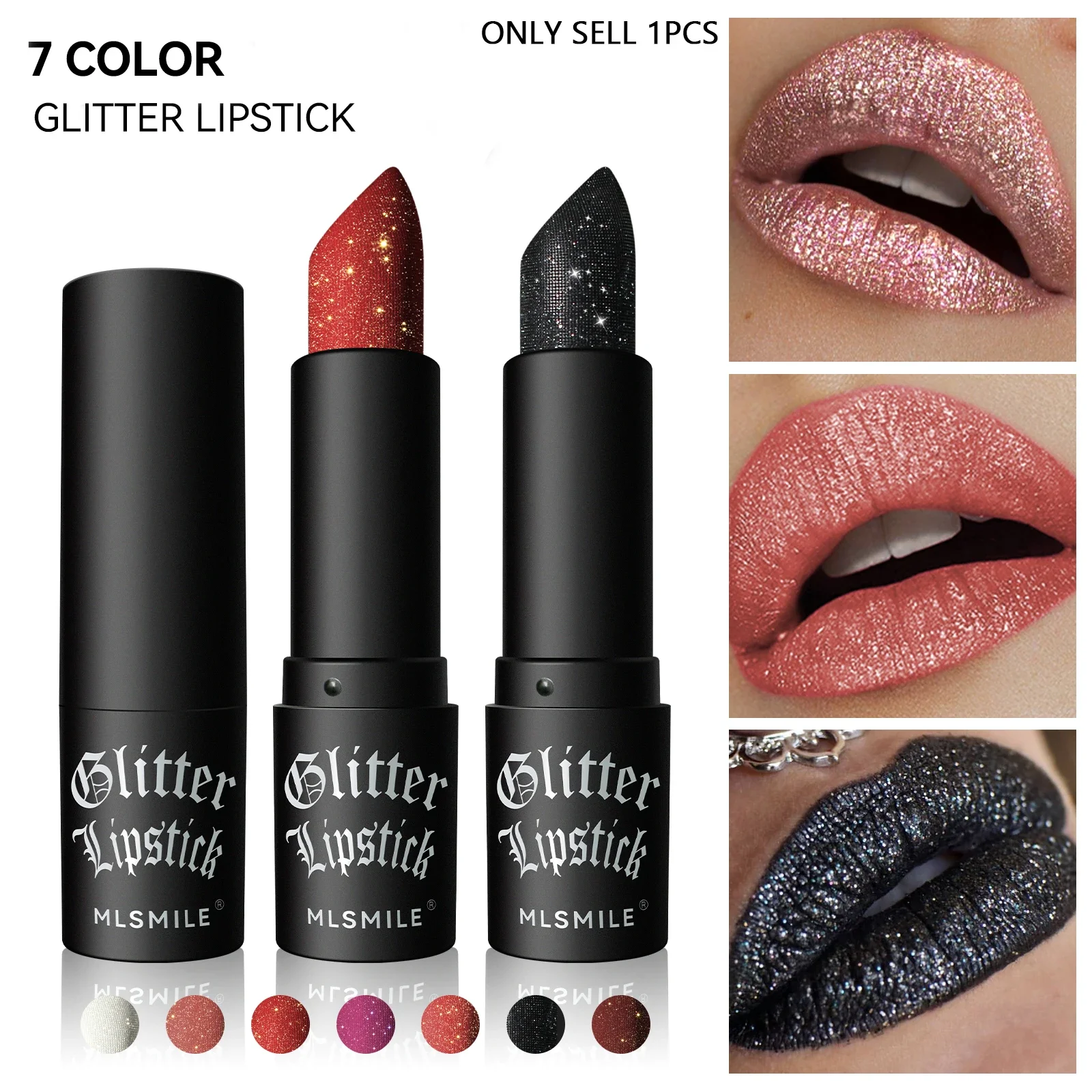 Dazzling Shimmer Lipstick, Waterproof Formula, Non‑Drying Comfort Wear, Bold Glitter Shades For Halloween Party Cosmetic