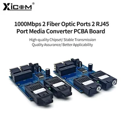 Оптоволоконный коммутатор Gigabit Fast Ethernet, 100/1000 м, 20 км, медиа-конвертер с 2 волоконными портами и 2 RJ45 портами, одномодовый/двухмодовый