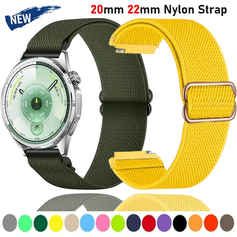 

20mm 22mm Nylon Strap For Huawei Watch 5/GT6-5-4-3 Pro 46mm Breathable Bracelet For Samsung Galaxy Watch 7 6 5 4/Amazfit GTR GTS