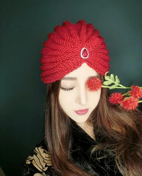 India Style Hat Women Tradition Cap Knitting