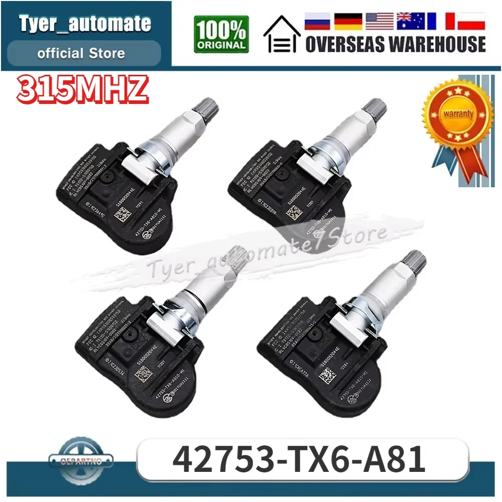 مستشعر تساوي ضغط الإطارات 315 ميجا هرتز 42753-TX6-A81 42753-TP6-A82 مستشعر مراقبة ضغط الإطارات لـ Acura ILX Honda Accord CrossTour CR-V