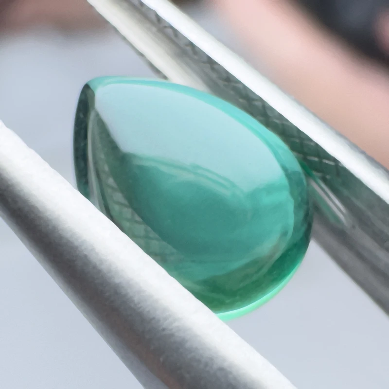 Lab Grown Zambian Emeralds Pear Cut Hydrothermal Smooth Surface Cutting For Jewelry Setting&Custom Design Selectable AGL Report