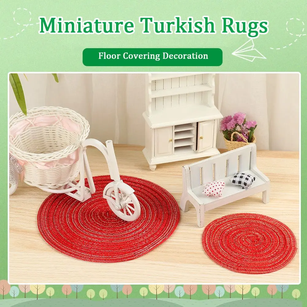 Mini Floor Covering Decoration DIY Accessories Kit 1:12 Scale Woven Hand Dollhouse Carpet Miniature Turkish Rugs