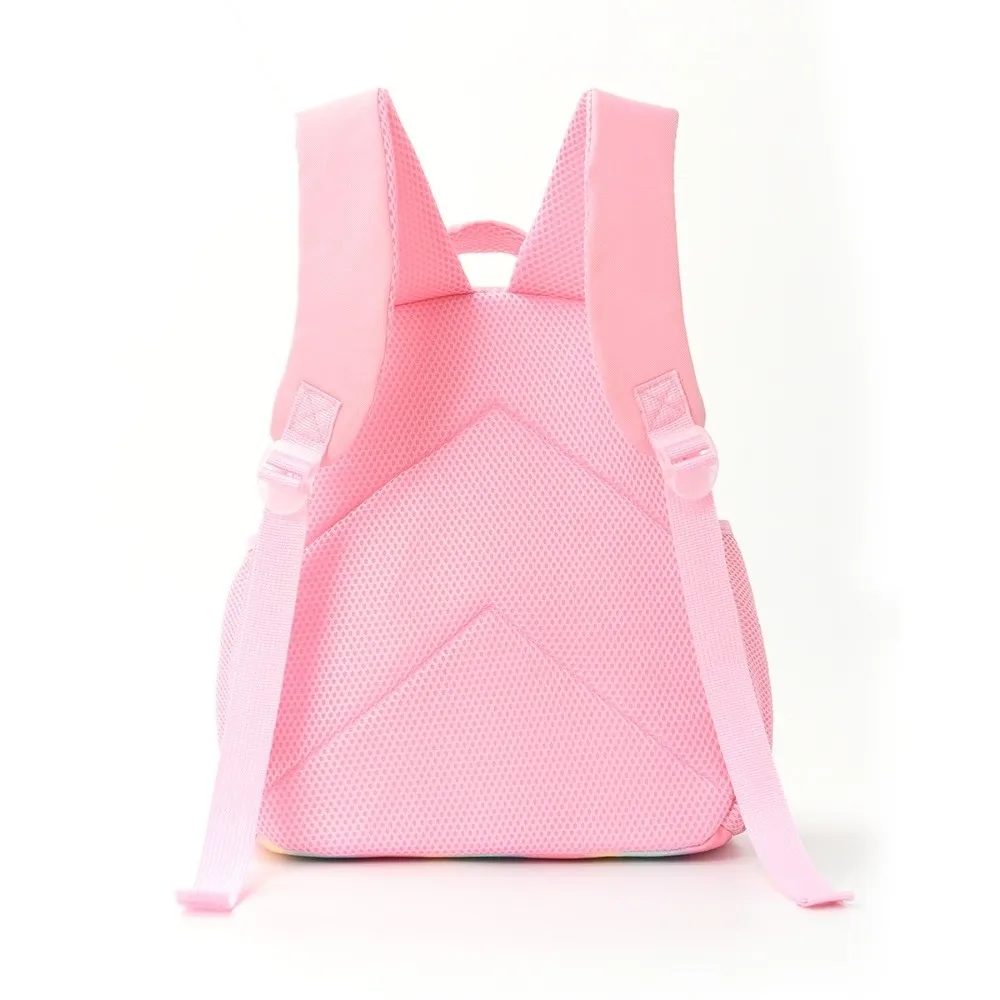 Fashionable Korean-style Striped Backpack Preppy Style Color-blocked Large Capacity School Bag Cute Durable Rainbow Backpack