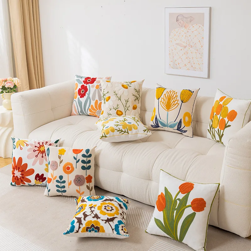 Soft Touch Decorative Pillow Cover Square Cushion Case Replacement Pillow Shell for Couch Bed Sofa Decor