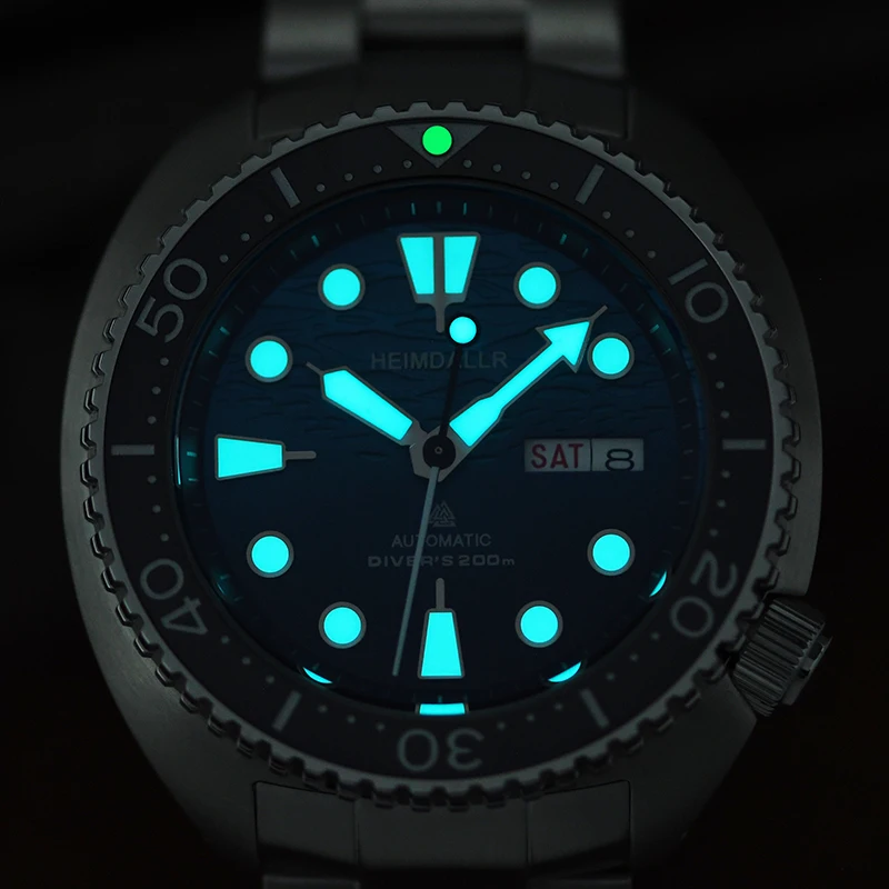 Neue Heimdallr H4 Taucheruhr NH36 automatische mechanische Saphirglas C3 super leuchtende 200 m wasserdichte 316L Stahl 45 mm Herrenuhr