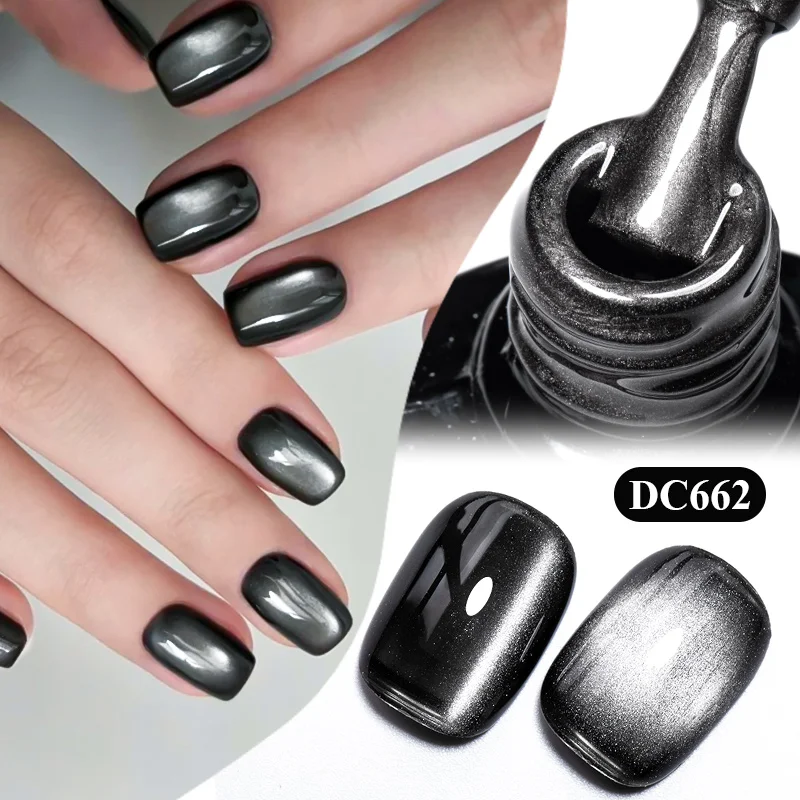 Mtssii 7ml Black Glass Cat Magnetic Gel Nail Polish Punk Style Nail Art Manicure Varnis Semi Permanent Gel for Winter Nail Art