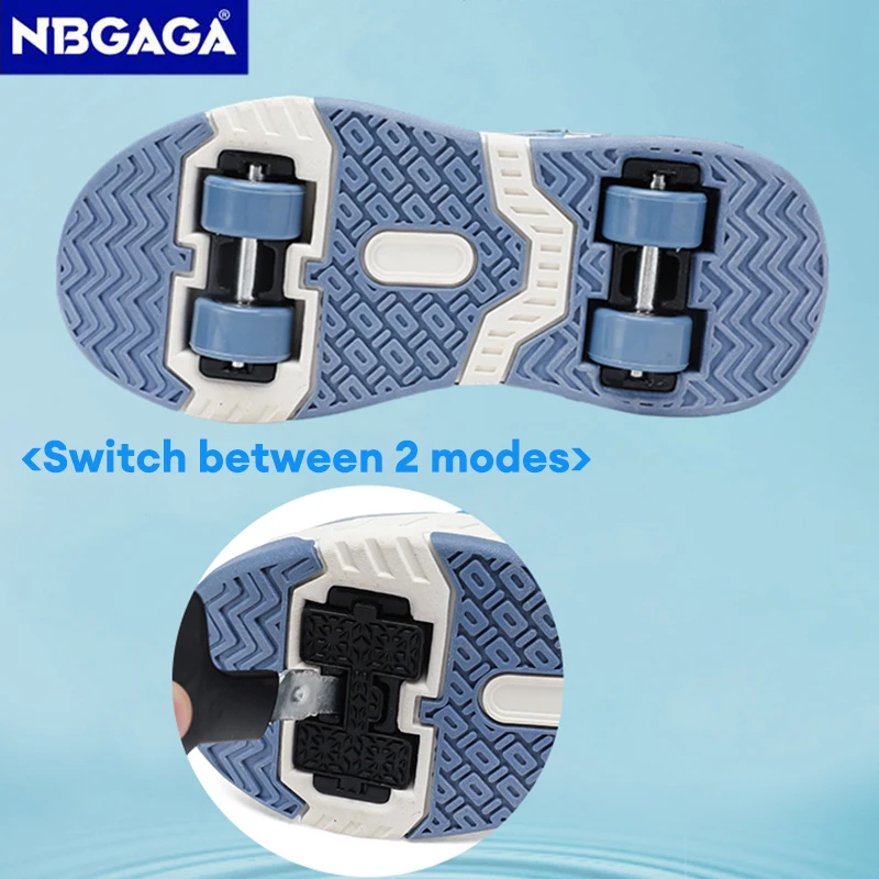 Chaussures de patins à roulettes à 4 roues avec roues détachables, baskets pour enfants, chaussures de Sport de plein air décontractées, cadeaux pour filles et garçons