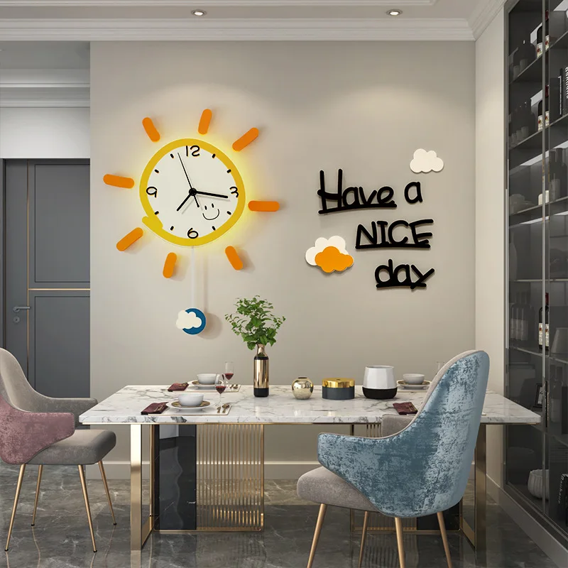 

Wall clock, living room, new, creative, simple, clock, wall lamp