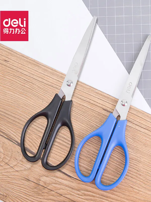 

Deli 0603 Office Scissors Stainless Steel Paper Craft Sewing Household Sharp Durable Safety Round Tip Scissors