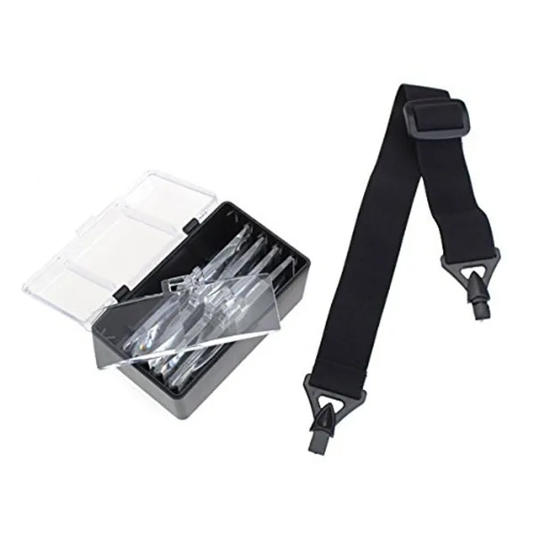 

5Pcs Loupe Magnifying Glasses Goggle Visor Magnifier Black Bracket Headband Interchangeable LED Lamp Reading Craft Gardening