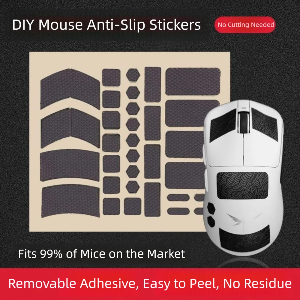 Pegatina absorbente de sudor de ratón Multicolor, pegatina antideslizante de ratón de forma mixta DIY, pegatina de ratón Universal ultrafina resistente al desgaste