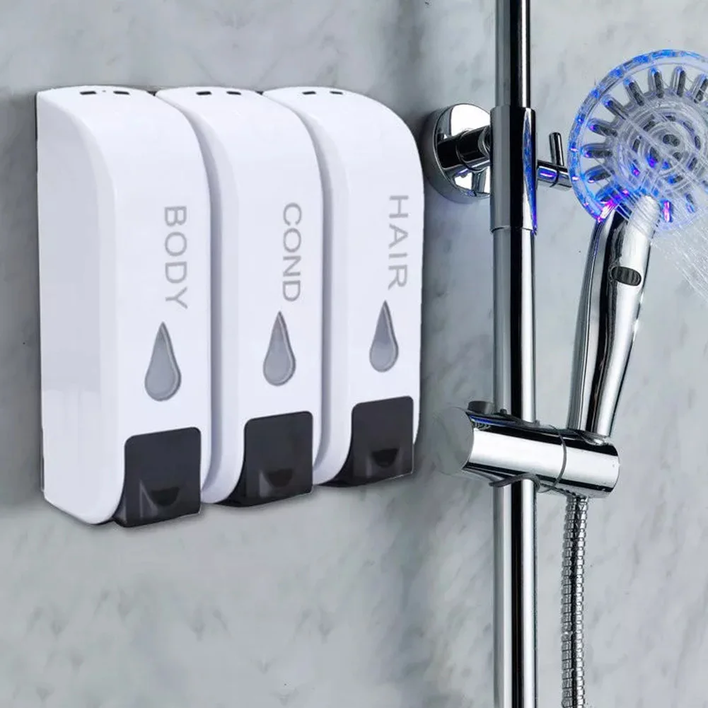 Single/Double/Triple 350ml Soap Dispenser Wall-mount Shower Bath Shampoo Dispenser Liquid Soap Container Bathroom Accessories