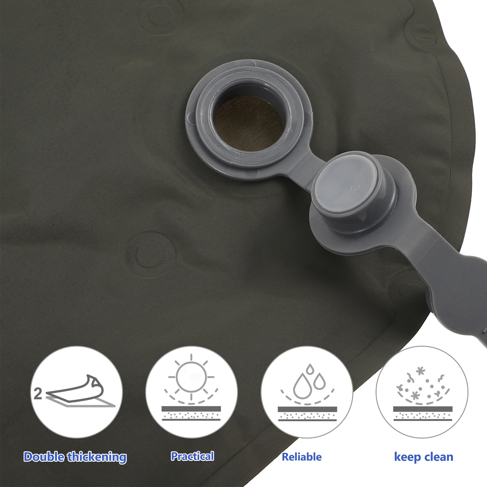 

Lightweight Inflatable Olive Green Foldable Camping Pad Portable Outdoor Picnic Beach Sit Mat Wear Resistant Multi Use