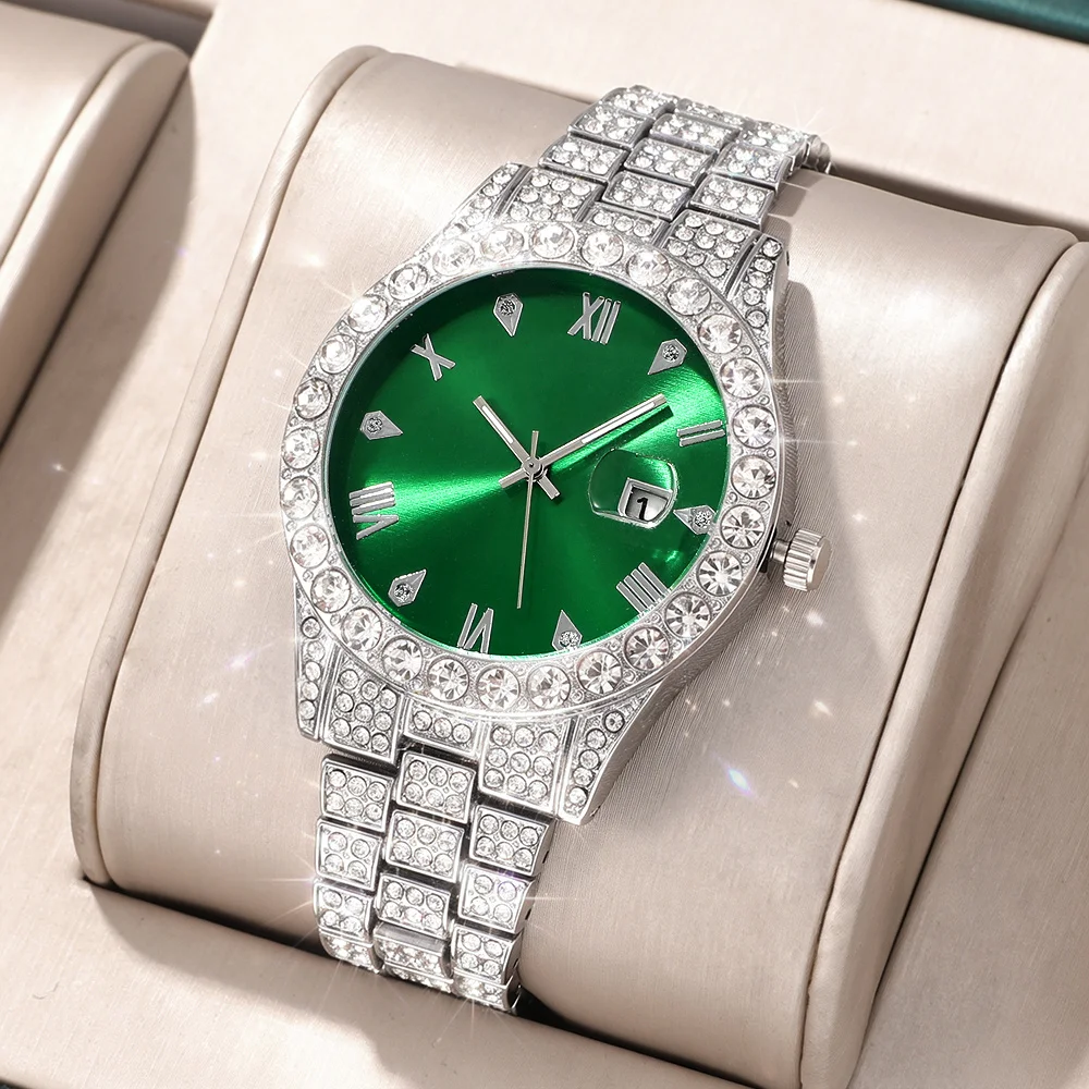 Men's Light Luxury High-end Steel Strap Watch, Calendar Display, Hip-hop Style Versatile Daily/party Multi Scene Wearing Style