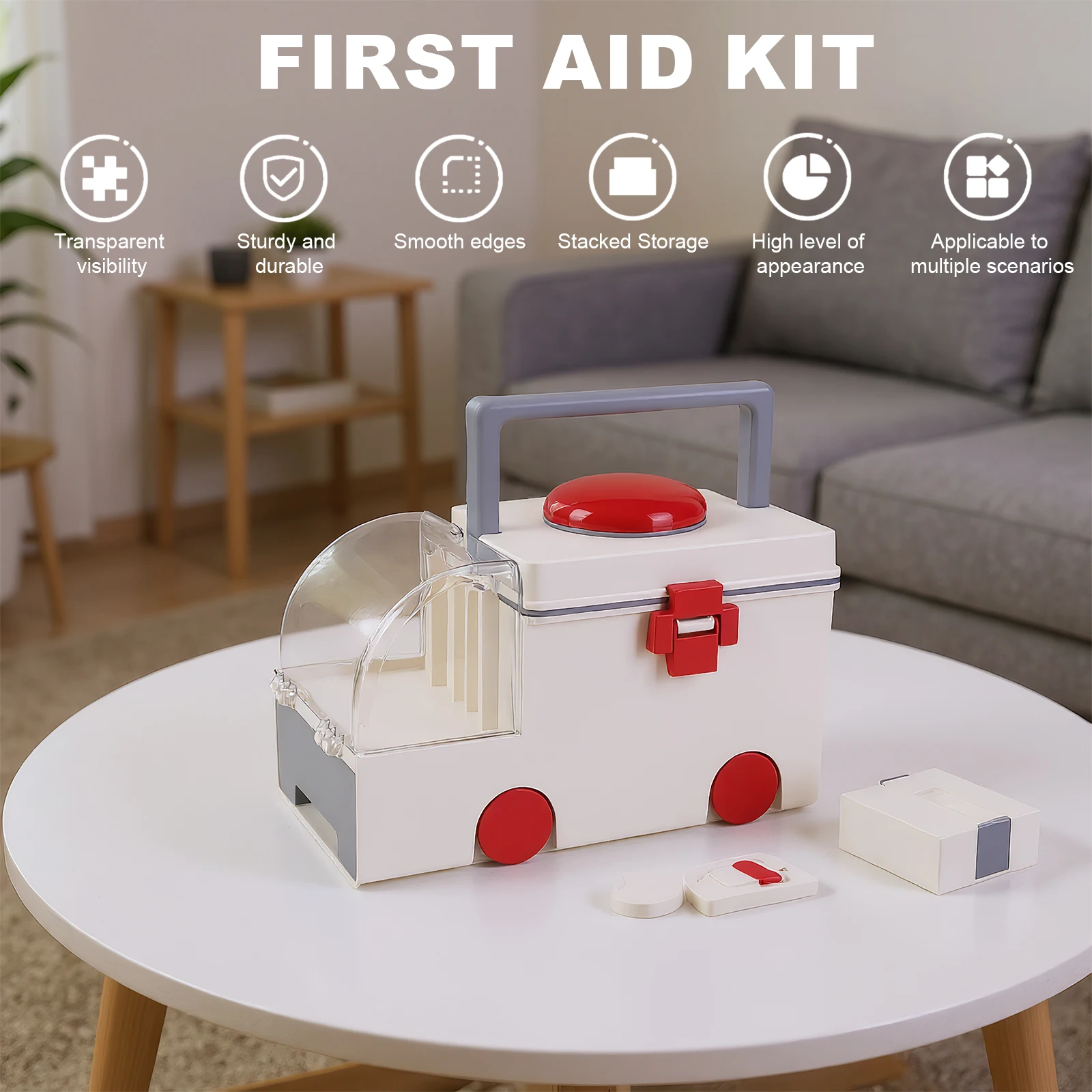 Car-Shaped Portable Storage Box Large Capacity Home  Organizer  Classification Storage Case for Room Decor
