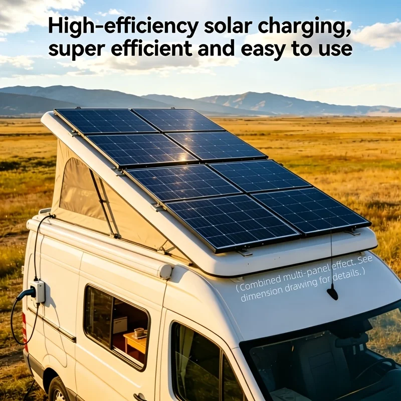 

High-Efficiency Monocrystalline Solar Panel Kit | Solar Charger with Charge Controller, Extension Cable And Battery Clips | RV Camping Power Solutioa