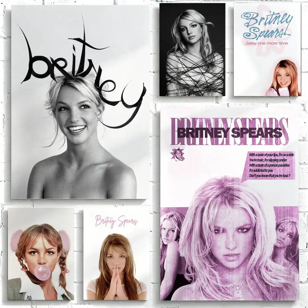 B-Britney S-Spears Poster Waterproof Wall Art Sticker For Bar Living Room Vintage Decor High Quality Print Gift