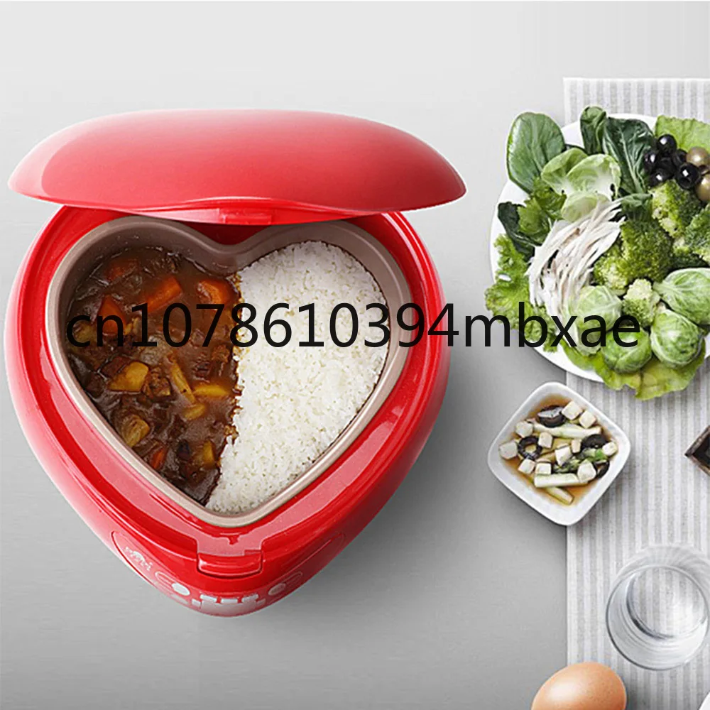 Peach Heart-shaped Rice Cooker Smart Mini Rice Cooker Household for 1-2-3-4 People
