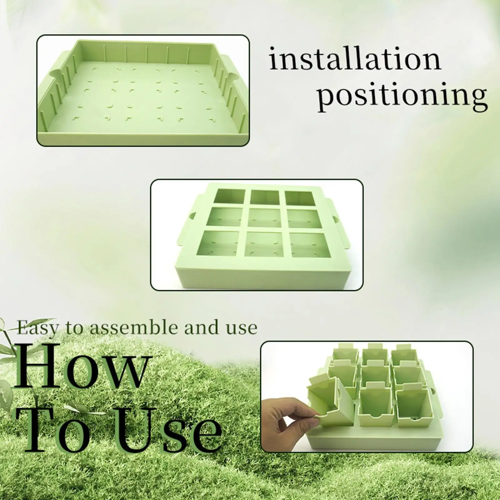 Plant Germination Tray with 9 Detachable Units Indoor Outdoor Planter Kit for Seedlings and Greenhouse Garden