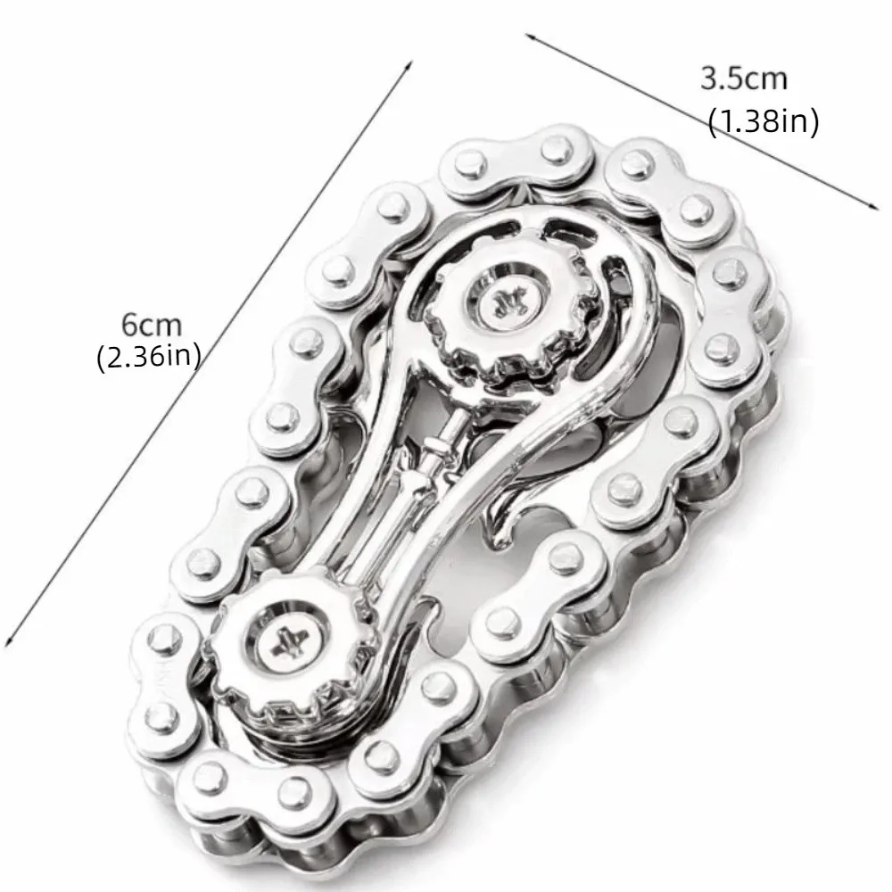 Chaîne dent volant Fidget Spinner anti-stress anxiété chaînes de vélo en métal EDC Spinner Fidget jouets pour enfants adulte jouet à main