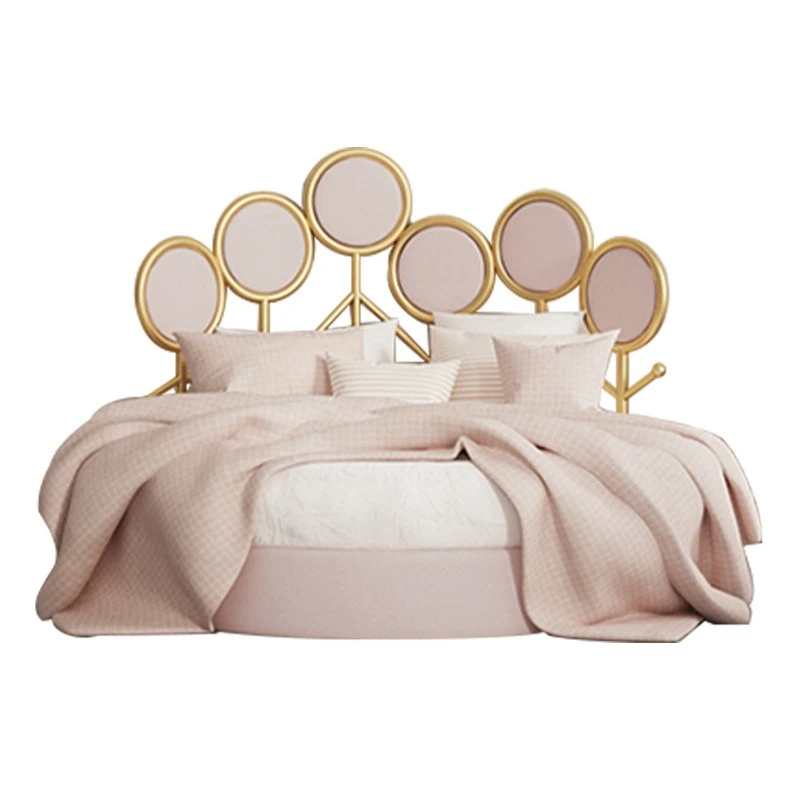 

Modern light luxury bed Internet celebrity big round bed, Italian 1.8 meters, girl bed master bed