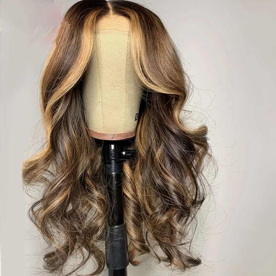 

Glueless Soft Highlight Blond 20" Long body wave 5x5 Silk Base Jewish Human Hair With BabyHair HD Lace European Hair Preplucked