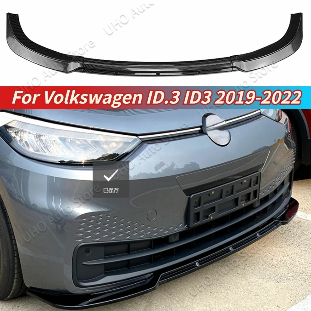 

Car Front Bumper Splitter Lip Spoiler Diffuser Guard Body Kits Cover For Volkswagen VW ID.3 ID3 2019 2020 2021 2022 Tuning ABS